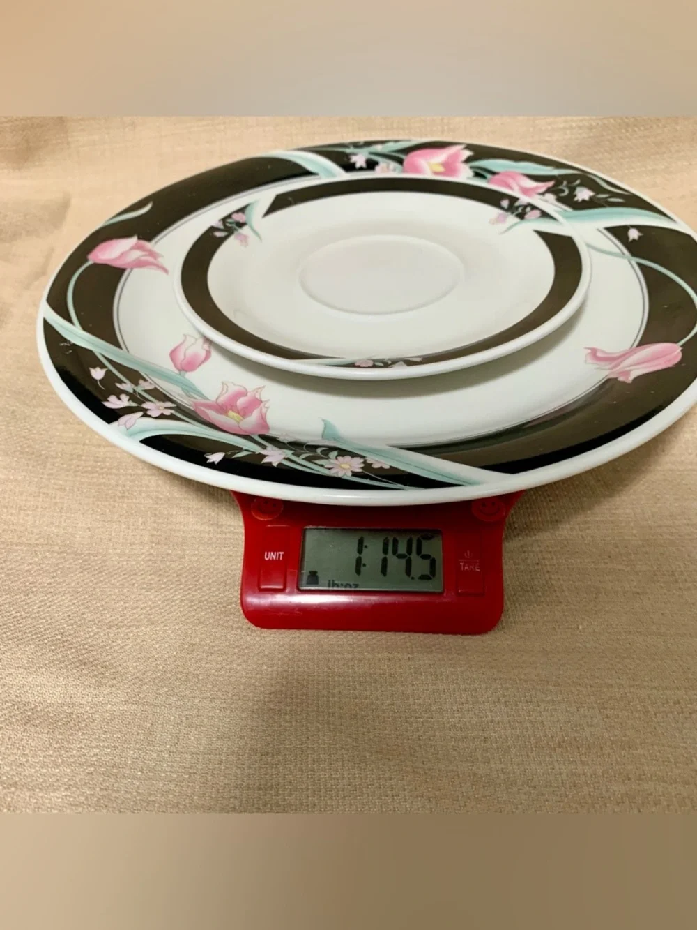 China Pearl 1988 Floral Stoneware Dinner Plate & Saucer Set (2-Piece)